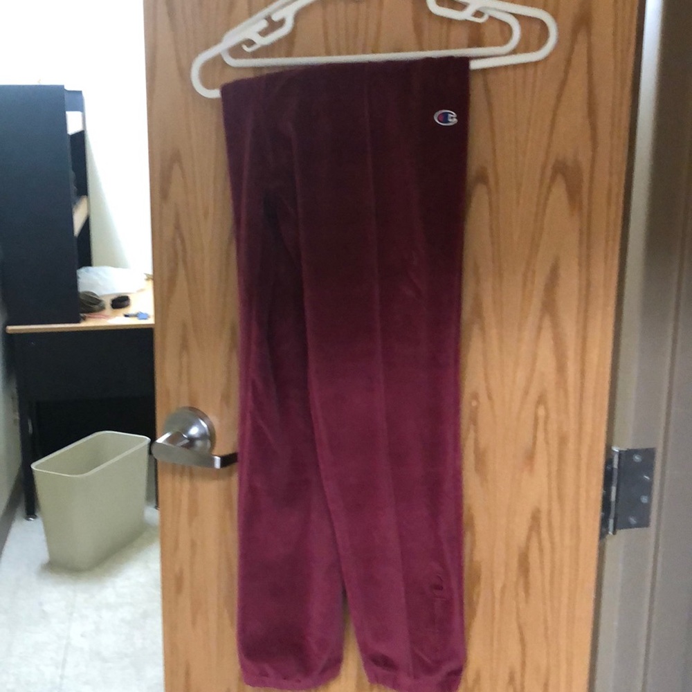 Large Garnet (Red) Champion Velour Joggers